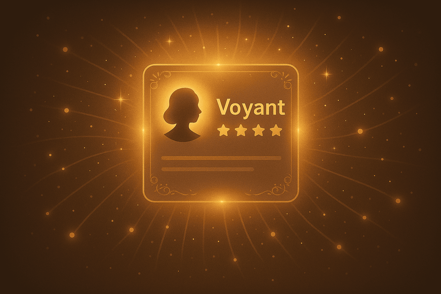 Profil de voyant à succès avec des étoiles et une lueur dorée